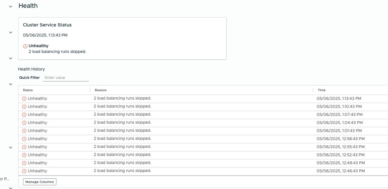 vCLS not starting on Lenovo servers running ESXI